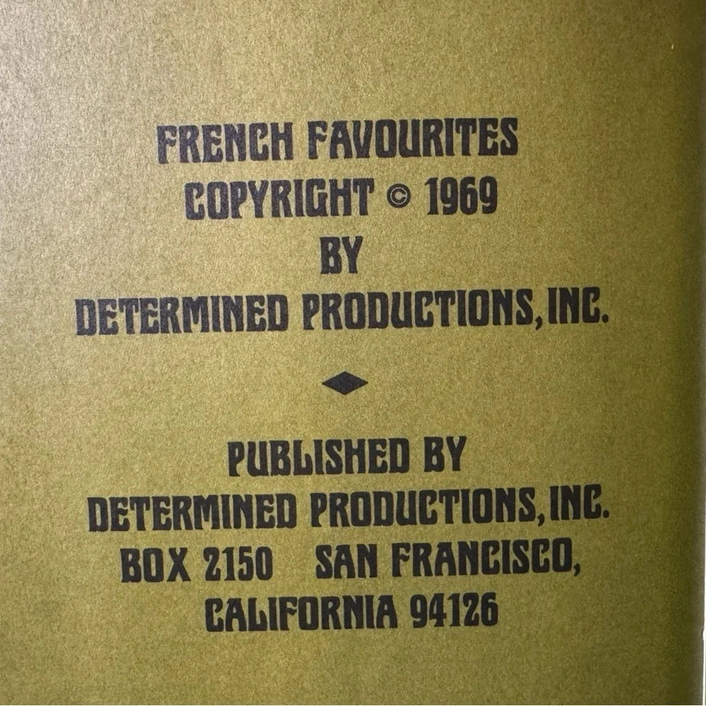 French Favourites – Vintage 1969 French Cookbook | Dust Jacket